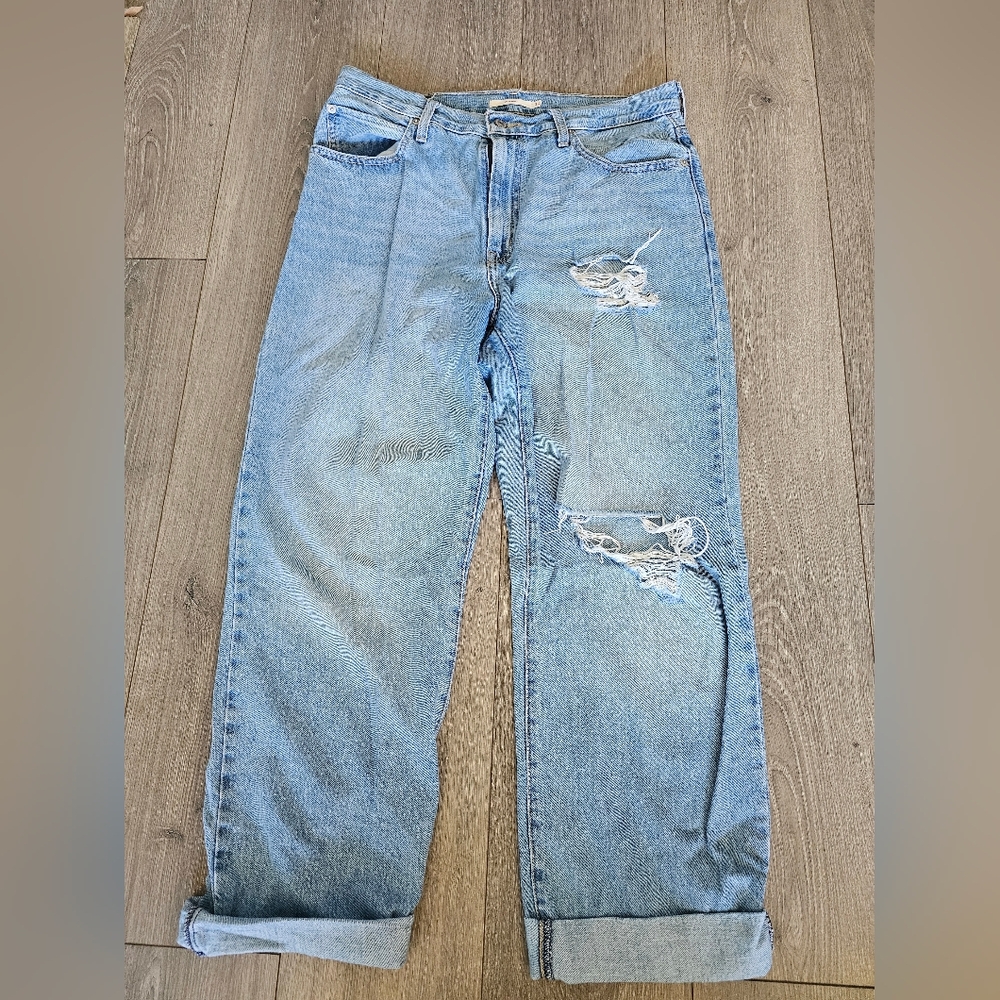 Casual Distressed Light Blue Boyfriend Jeans